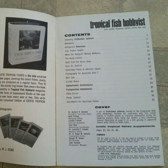 Vintage Tropical Fish Hobbyist Magazine lot - Assorted Volumes from 70 71 72 - Picture 3 of 5
